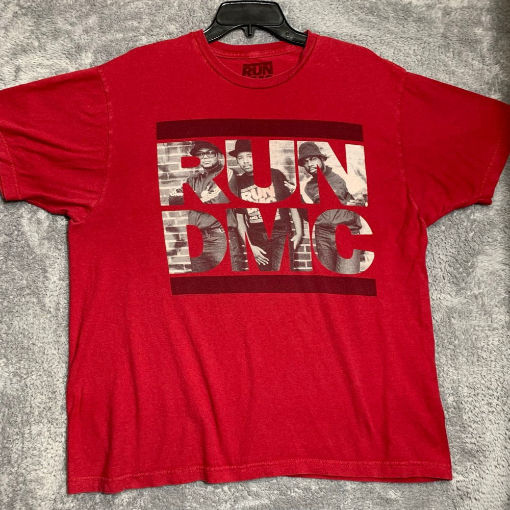 Run DMC‎ Graphic T-Shirt Mens XL Red Photo Print Short Sleeve Hip Hop Tee 2014
